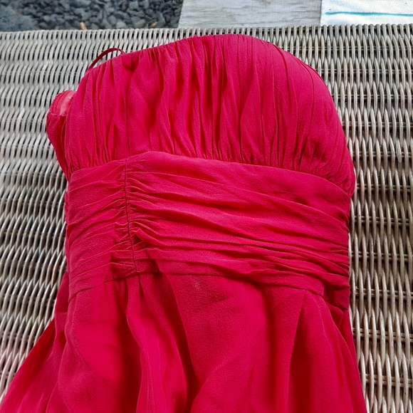 Aidan Mattox Red gown size 8 preowned - Picture 4 of 14